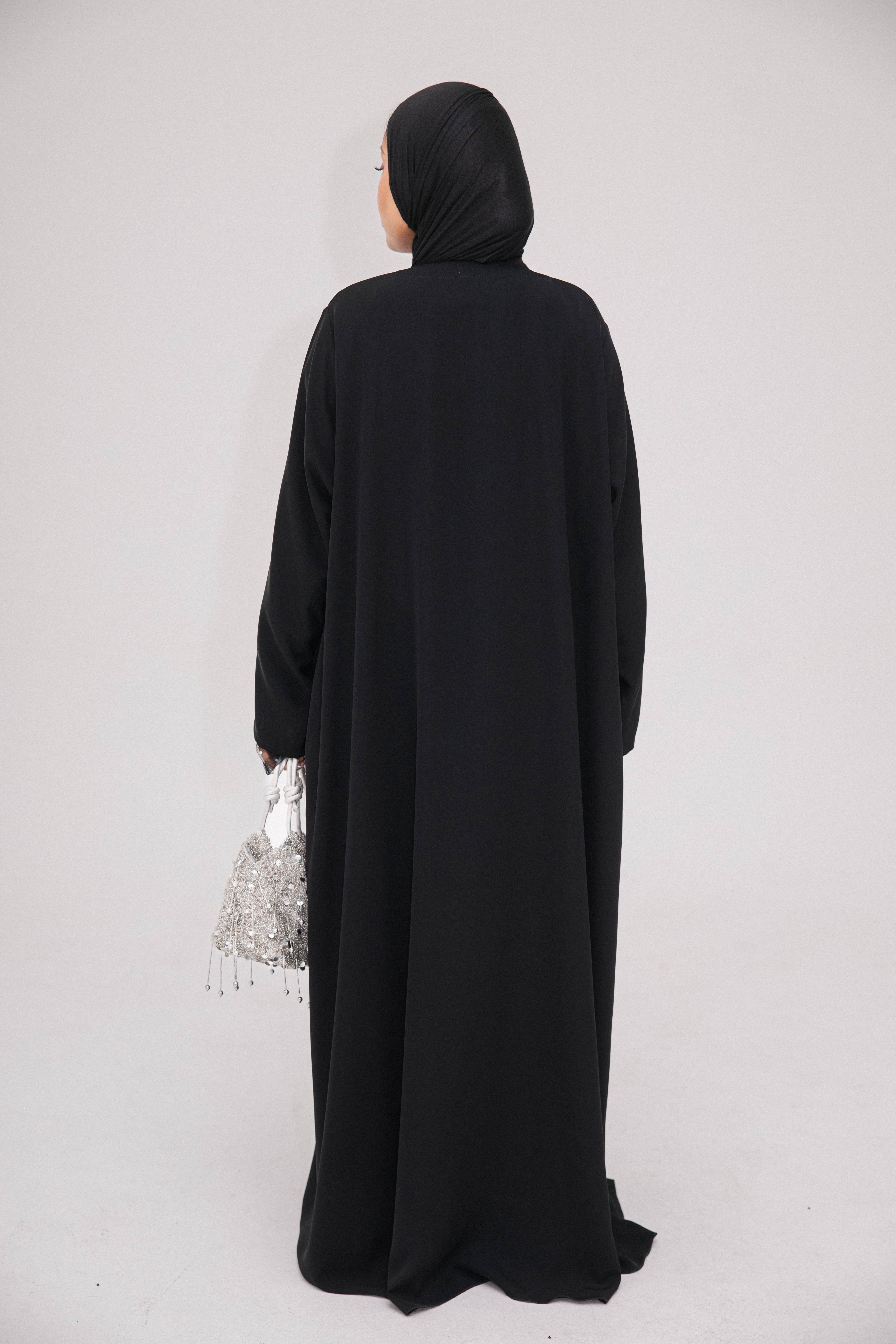 Diamond Sleeve Abaya | Nida Linen Fabric | Diamond Sleeve Design | Concealed Buttons | Flowing Silhouette | Casual & Formal Style