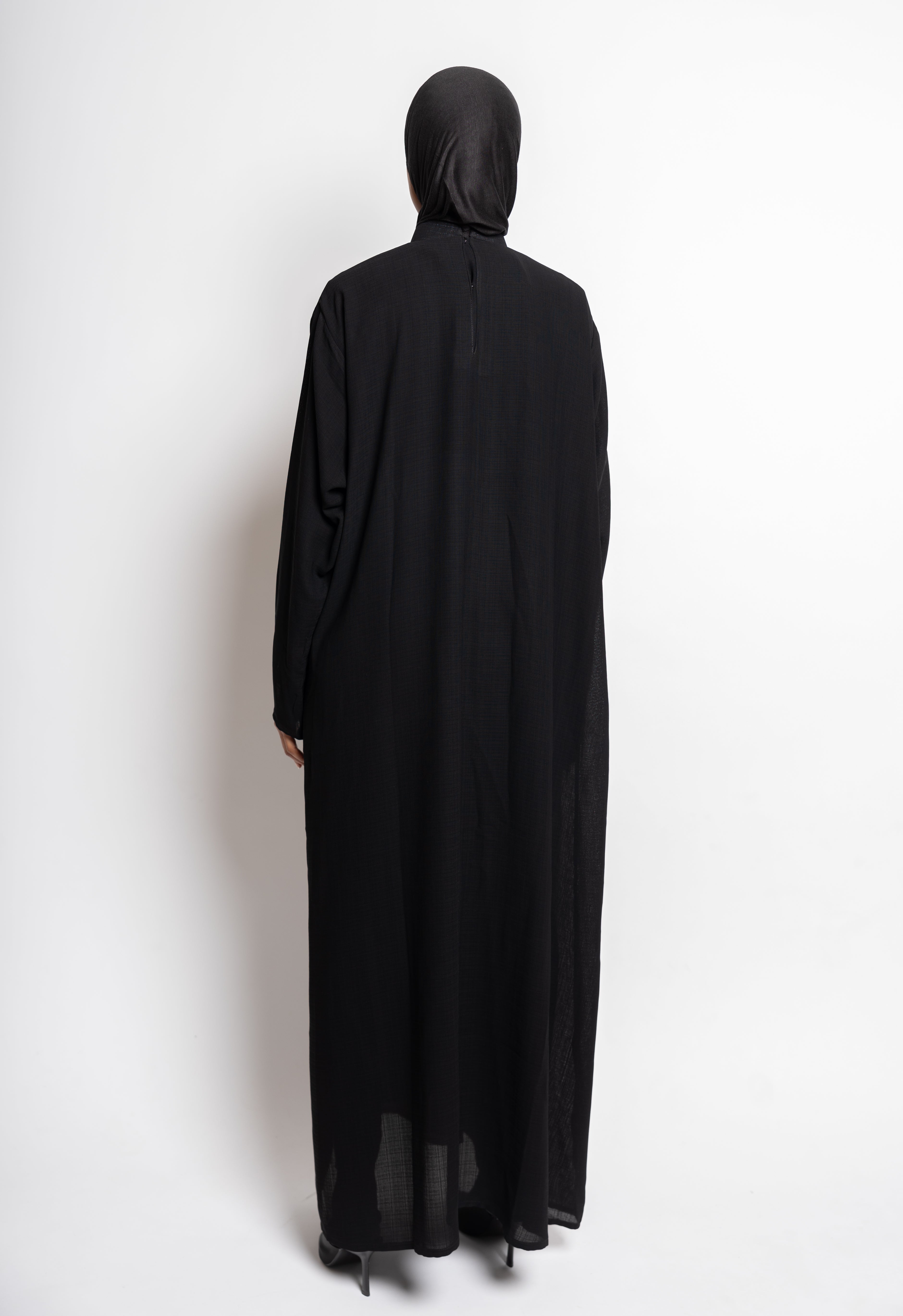 Essential Cinch Abaya | Nida Linen Fabric | Adjustable Cinch Waist | Concealed Buttons | Flowing Silhouette | Casual & Formal Style