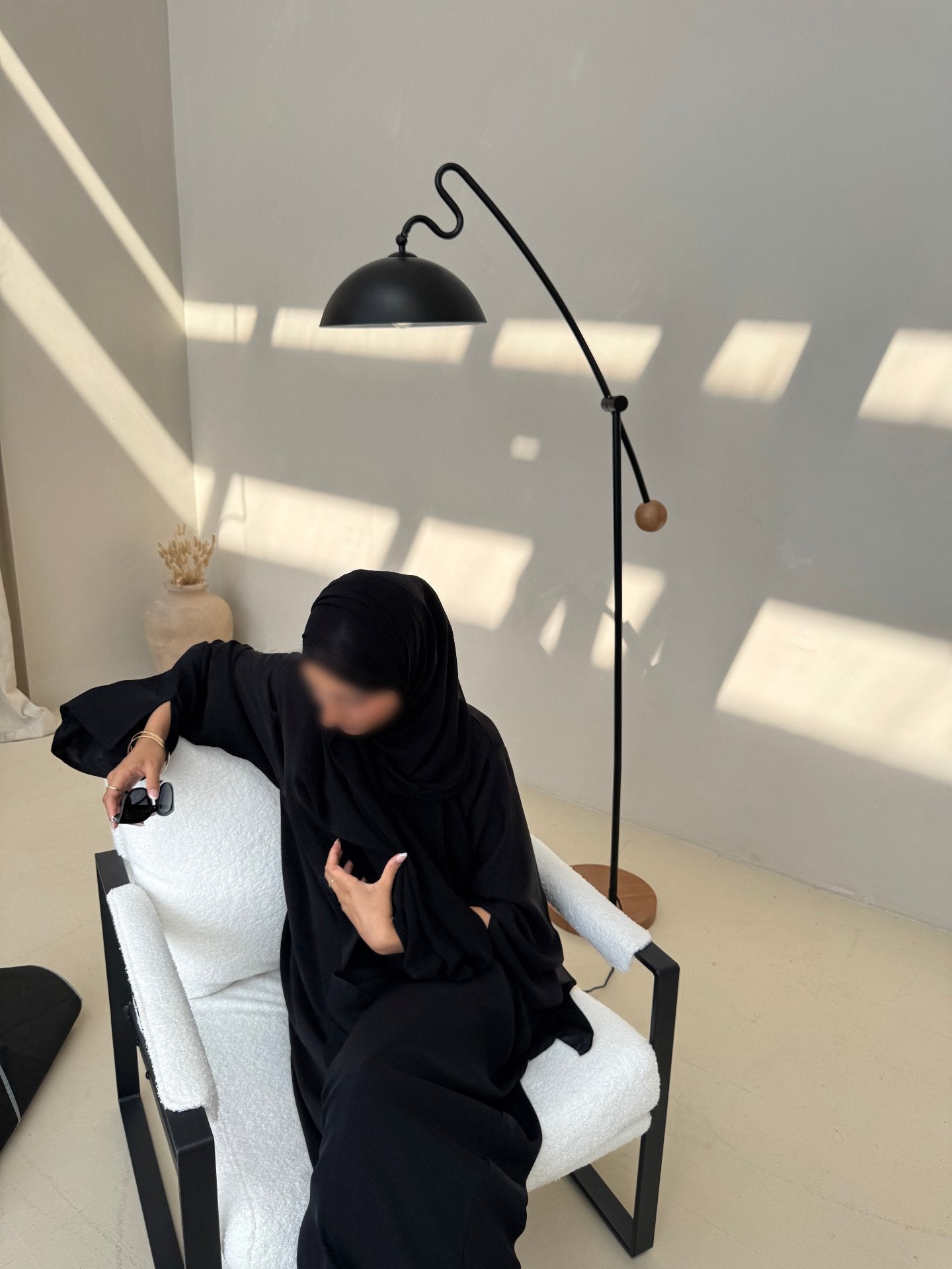 Midnight Korean Elegance Abaya | Nida Linen Fabric | Concealed Buttons | Sharp Cuffs | Flowing Silhouette | Casual & Formal Style