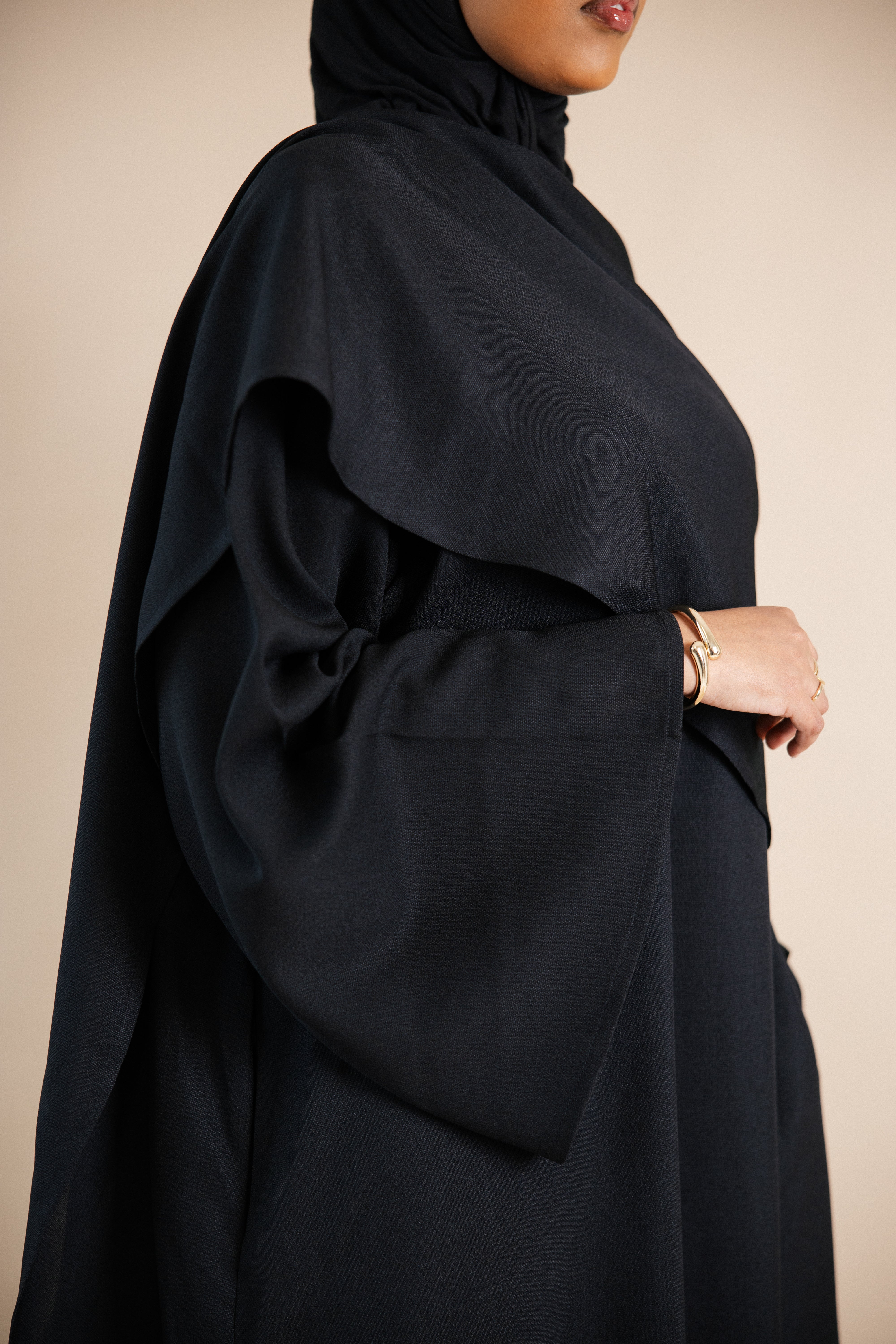 Midnight Asymmetric Shawl Abaya