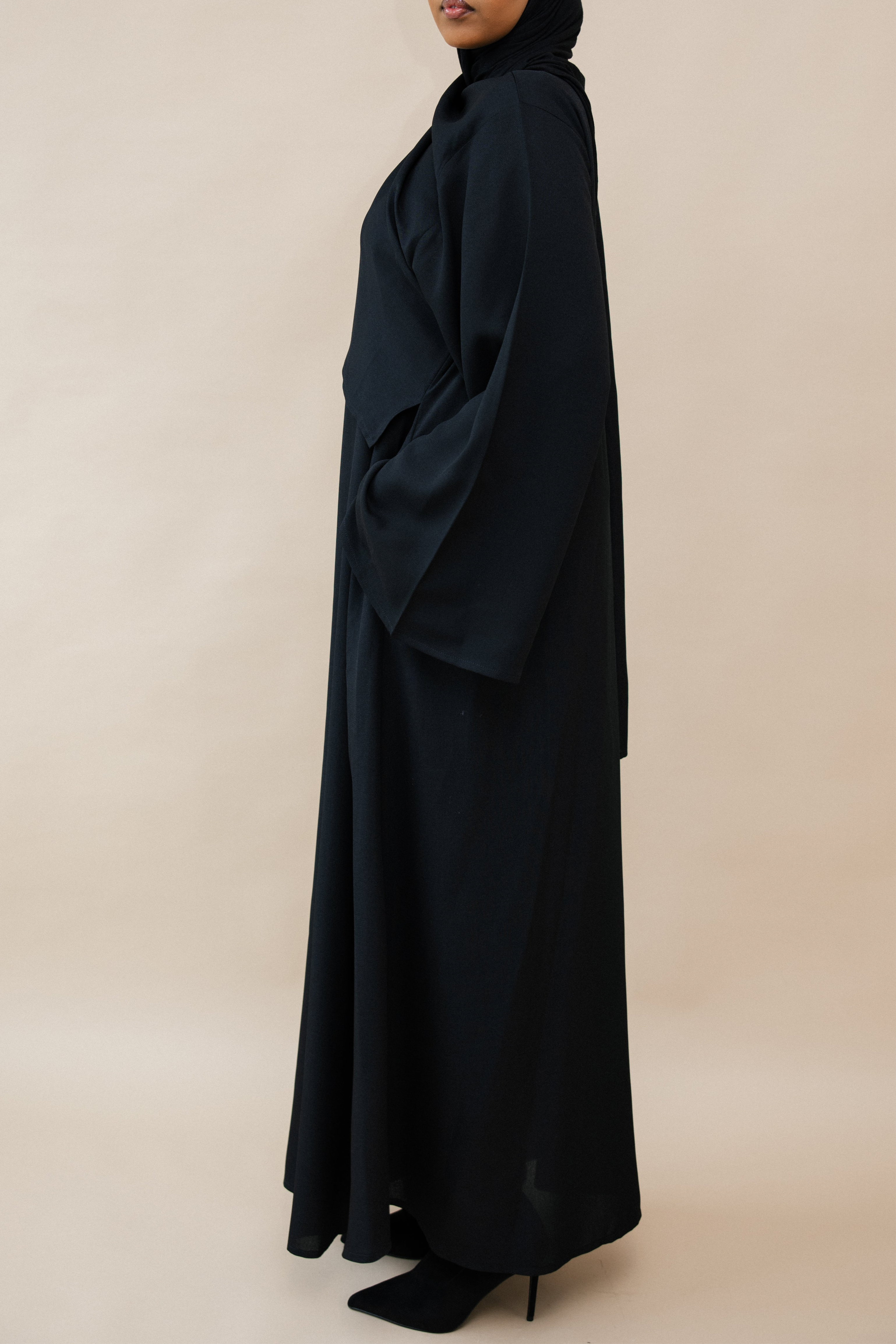 Midnight Asymmetric Shawl Abaya