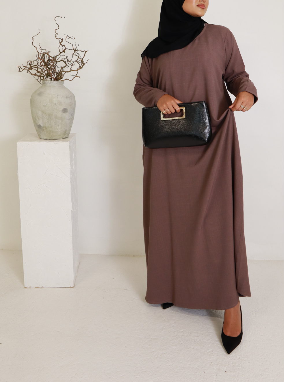 Mauve Brown Essential Abaya