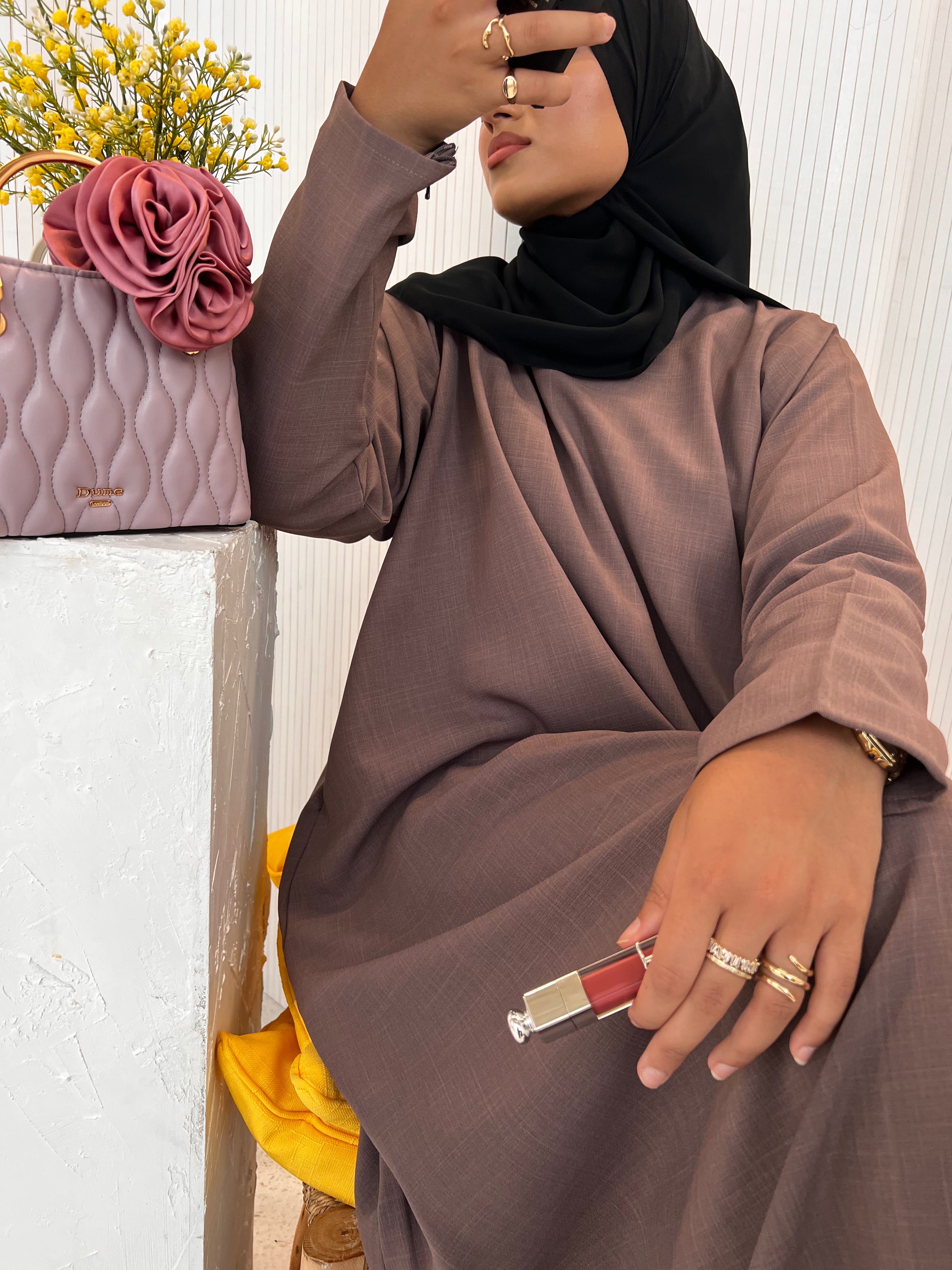 Mauve Brown Essential Abaya